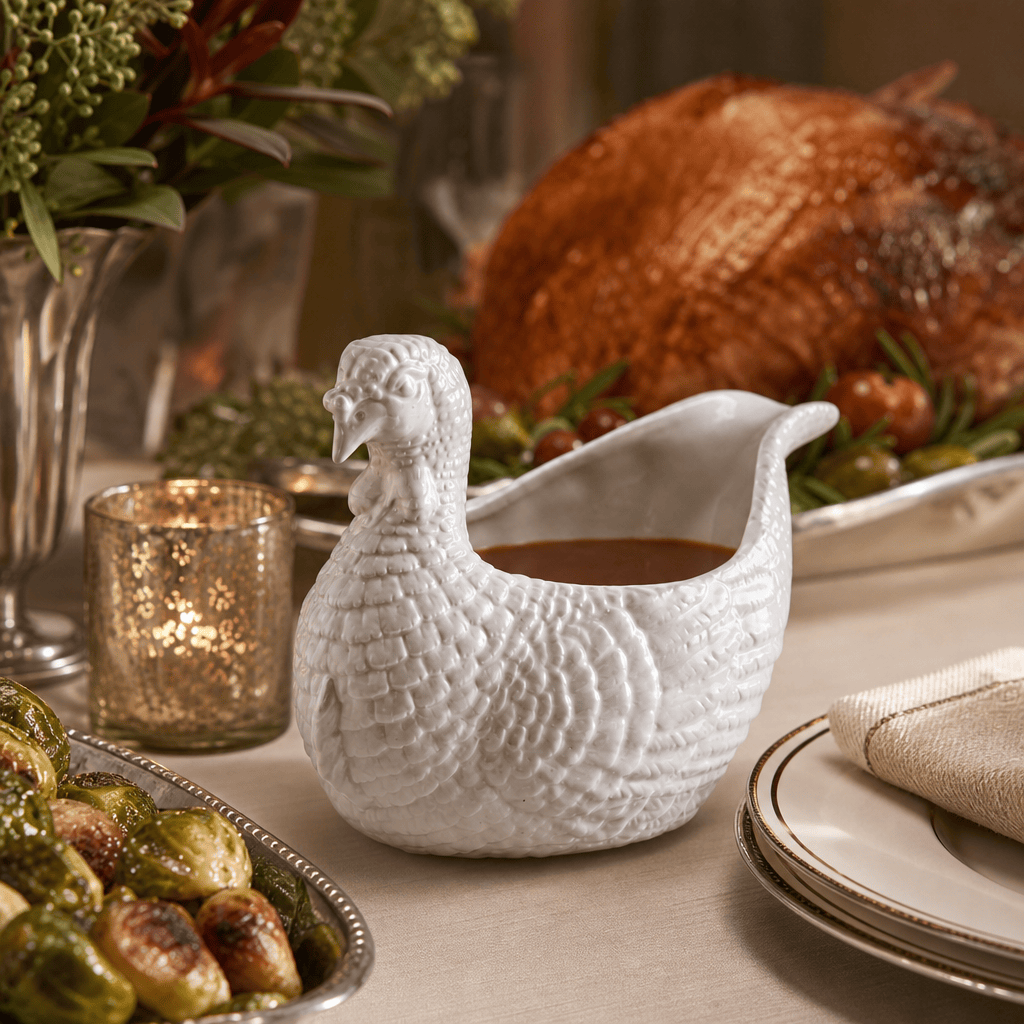 Arthur Court Game Birds Stoneware Turkey Gravy Boat