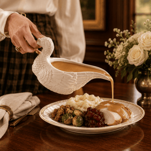Arthur Court Game Birds Stoneware Turkey Gravy Boat