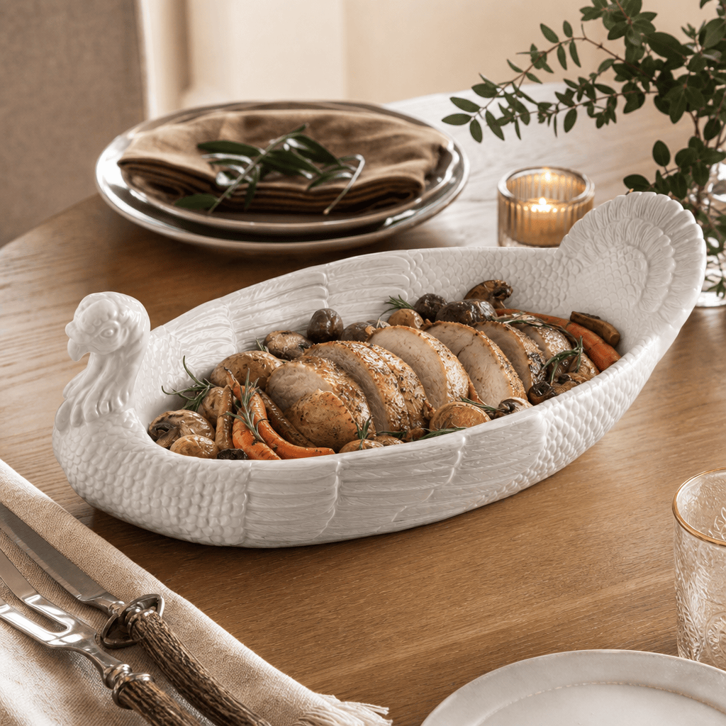 Arthur Court Game Birds Stoneware Turkey Tray Large