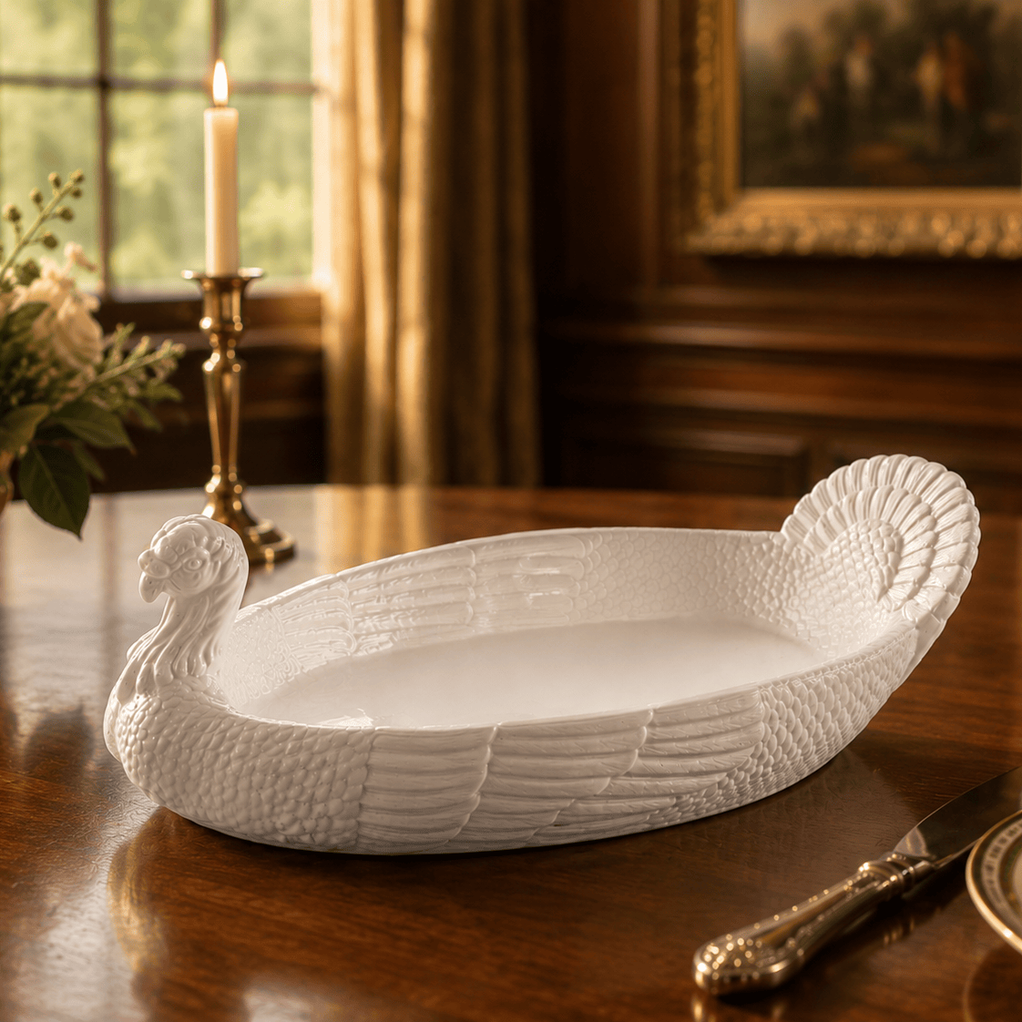 Arthur Court Game Birds Stoneware Turkey Tray Large