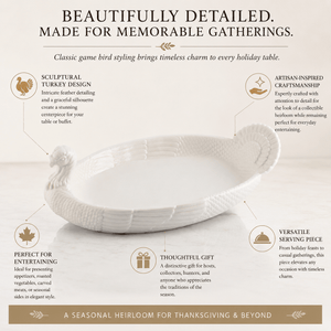 Arthur Court Game Birds Stoneware Turkey Tray Large