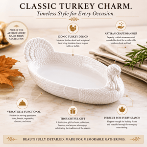 Arthur Court Game Birds Stoneware Turkey Tray Small