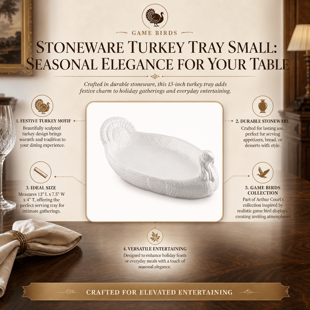Arthur Court Game Birds Stoneware Turkey Tray Small