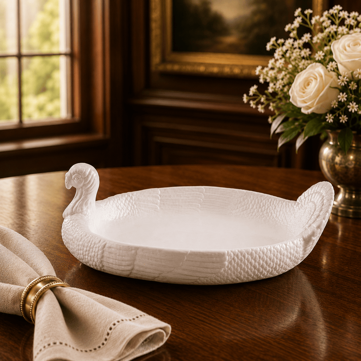Arthur Court Game Birds Stoneware Turkey Tray Small