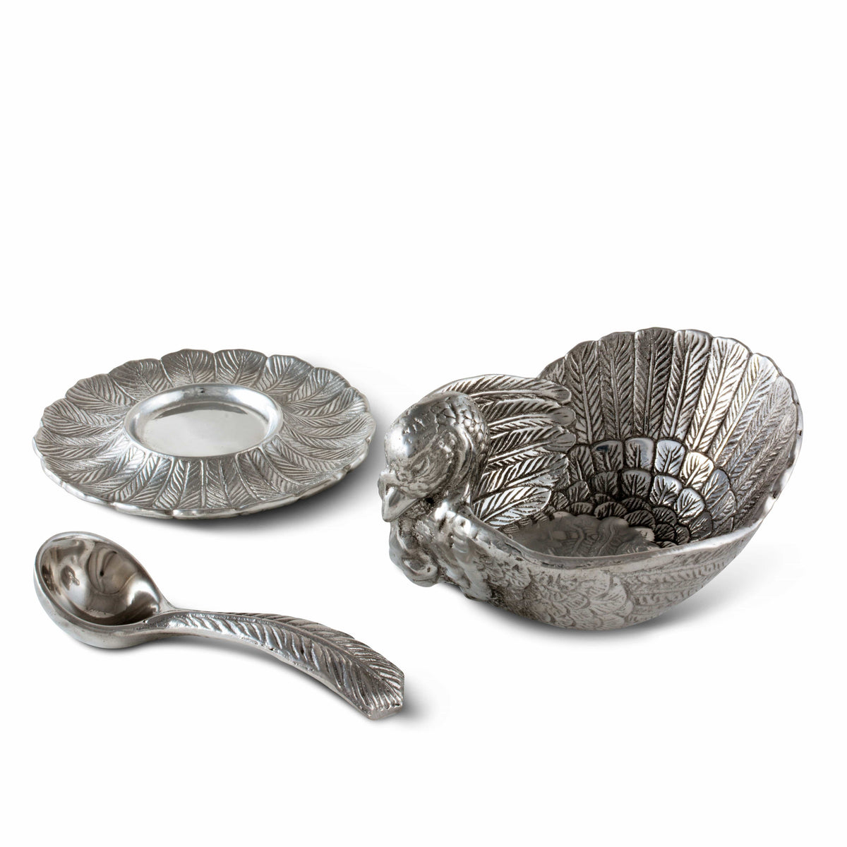 Arthur Court Game Birds Turkey 3-Piece Condiment Set