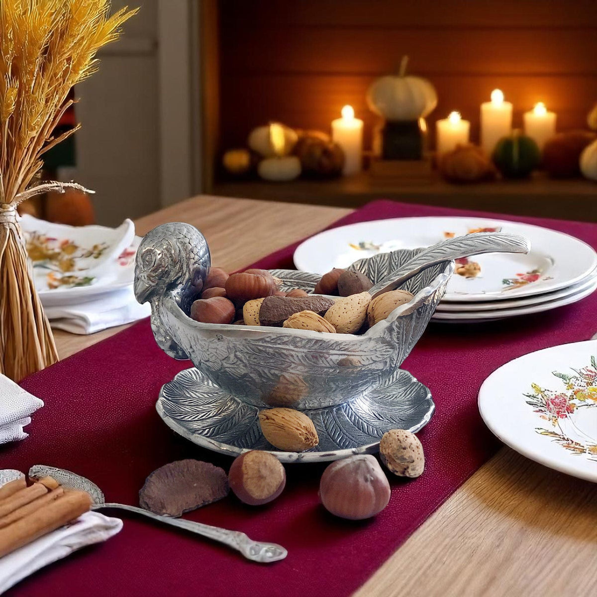 Arthur Court Game Birds Turkey 3-Piece Condiment Set