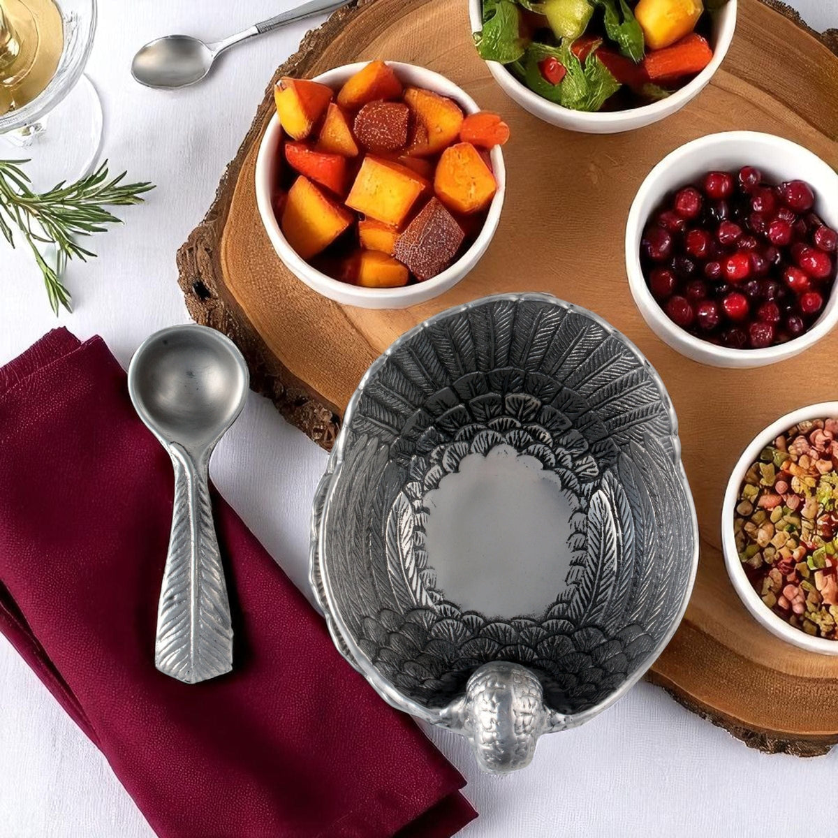 Arthur Court Game Birds Turkey 3-Piece Condiment Set