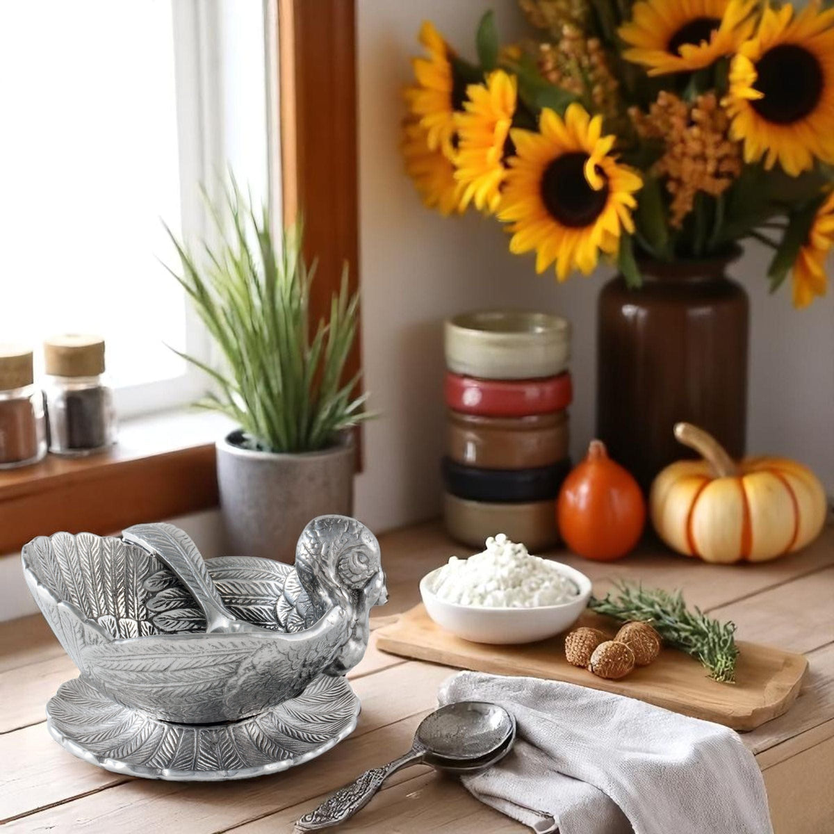 Arthur Court Game Birds Turkey 3-Piece Condiment Set