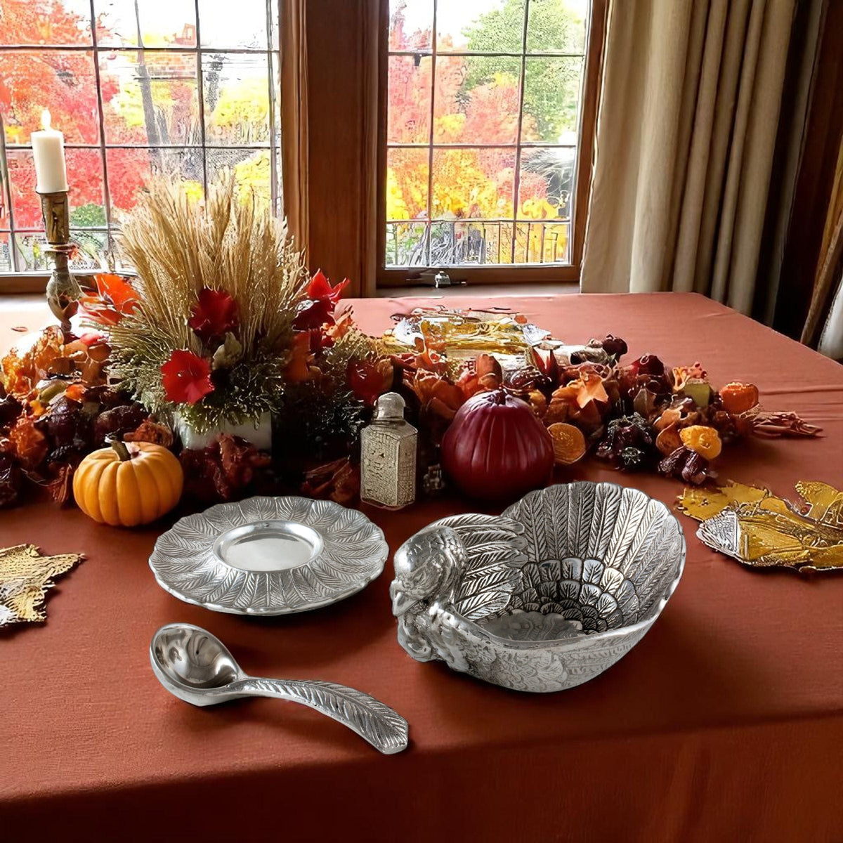 Arthur Court Game Birds Turkey 3-Piece Condiment Set