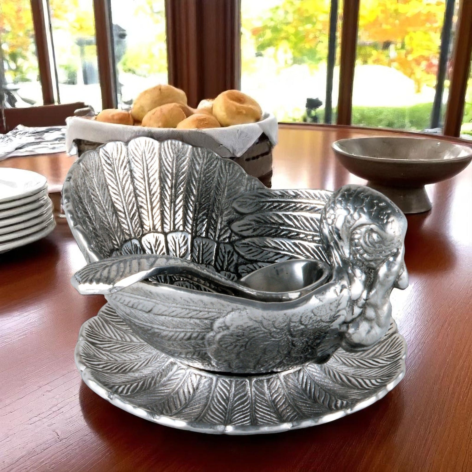 Arthur Court Game Birds Turkey 3-Piece Condiment Set