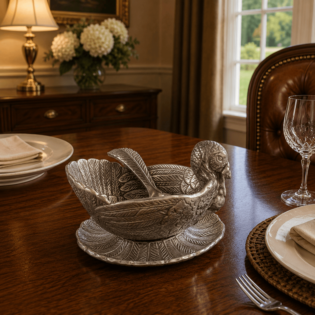 Arthur Court Game Birds Turkey 3-Piece Condiment Set