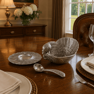 Arthur Court Game Birds Turkey 3-Piece Condiment Set