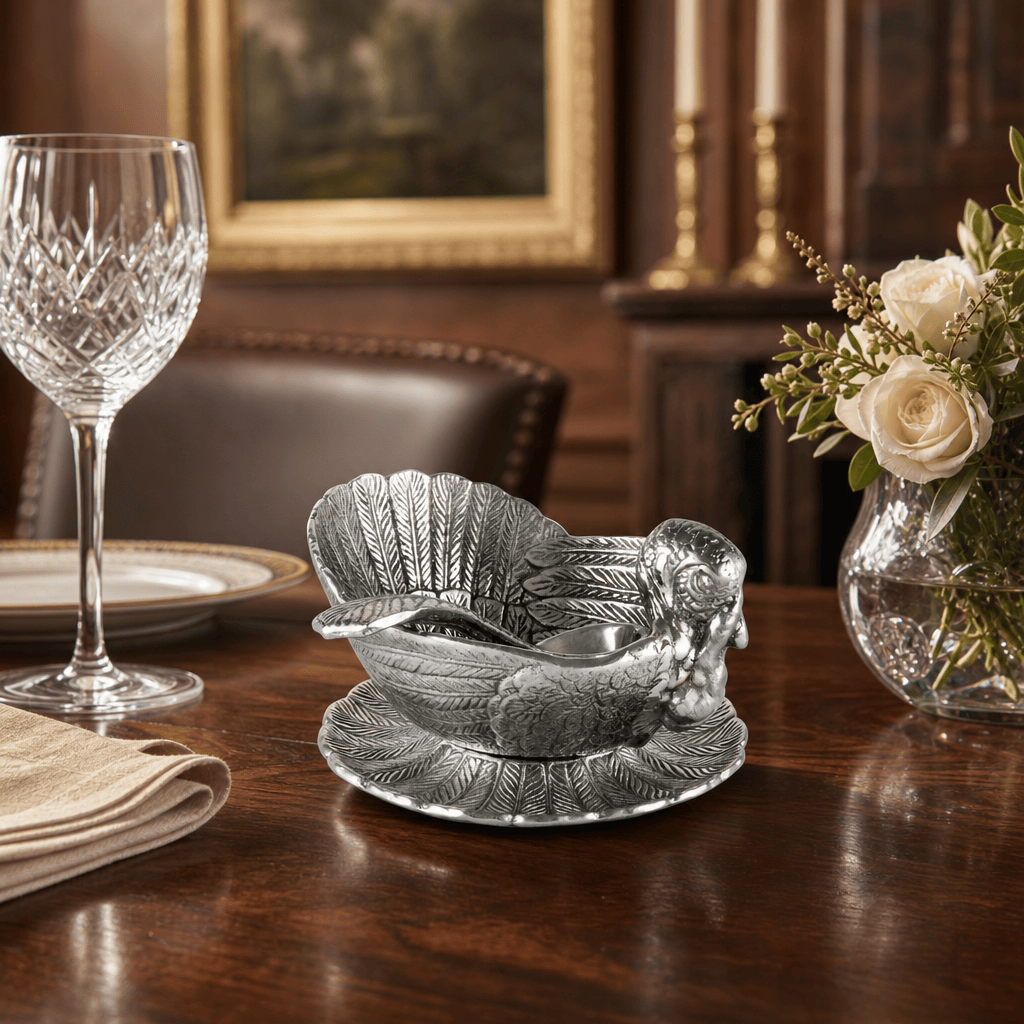 Arthur Court Game Birds Turkey 3-Piece Condiment Set