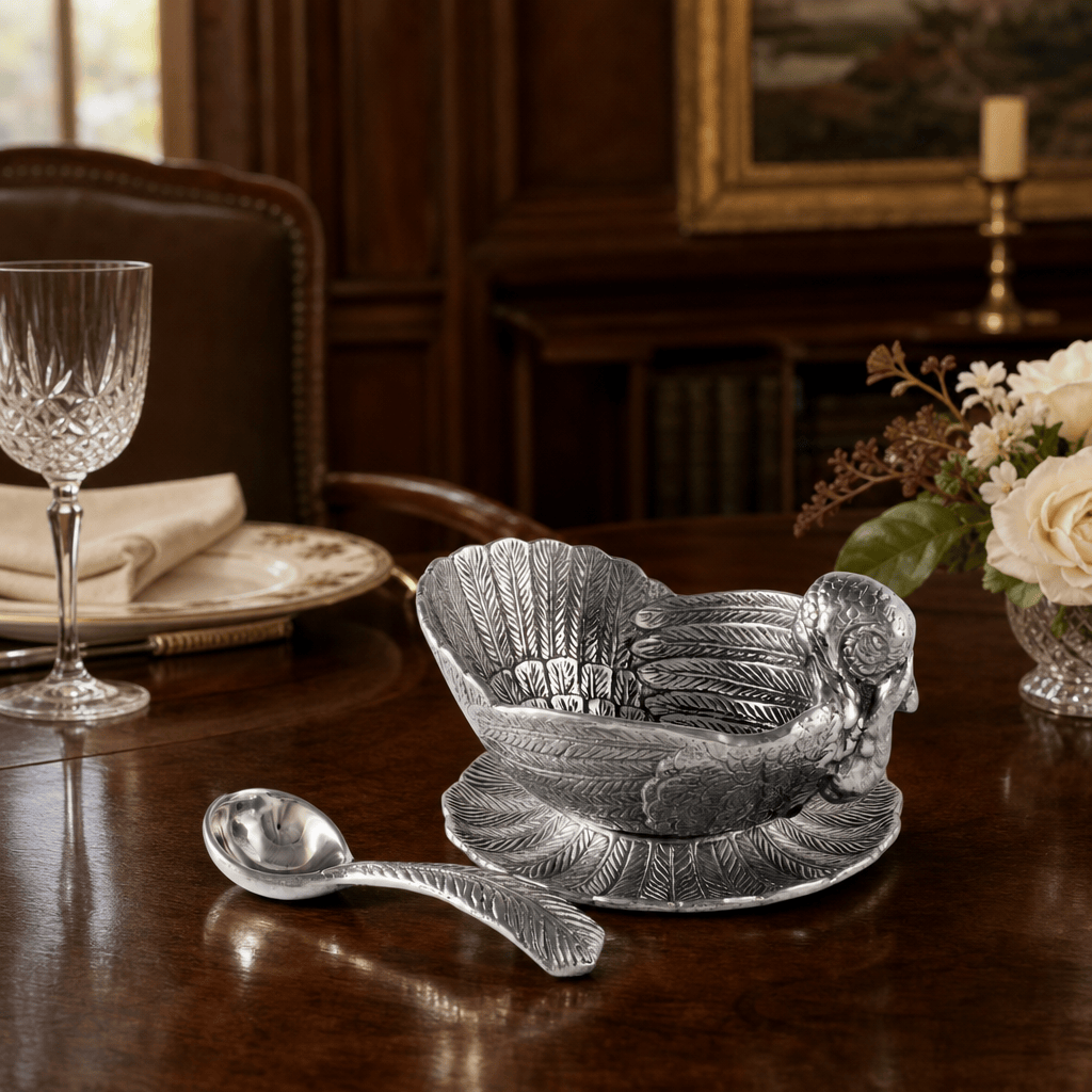 Arthur Court Game Birds Turkey 3-Piece Condiment Set