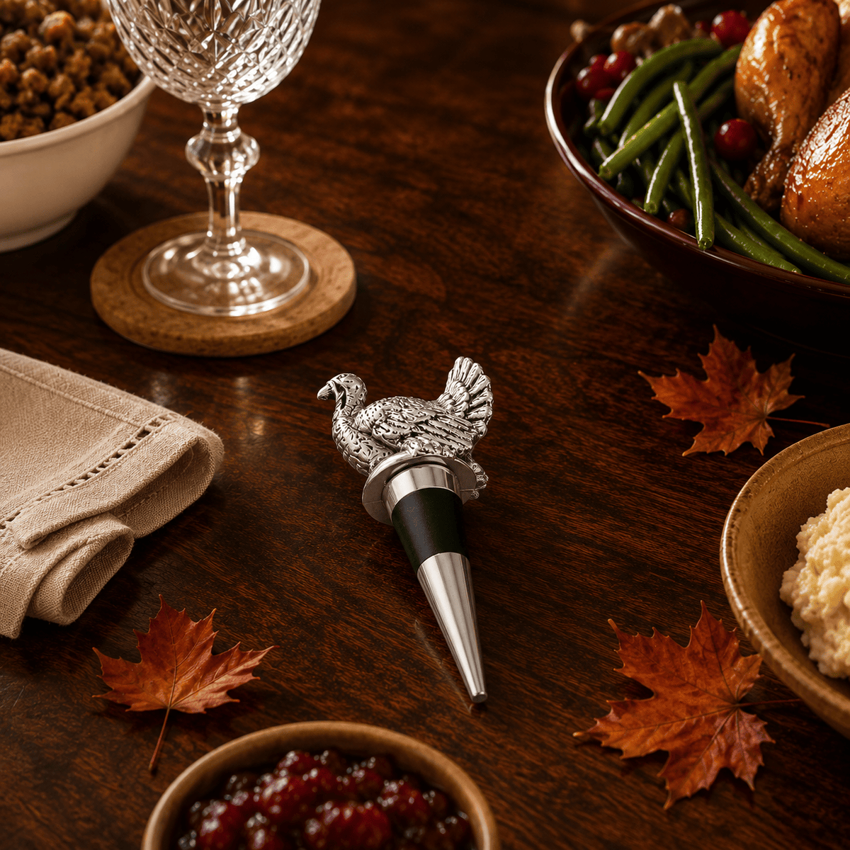 Arthur Court Game Birds Turkey Bottle Stopper