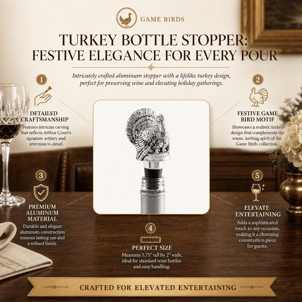Arthur Court Game Birds Turkey Bottle Stopper
