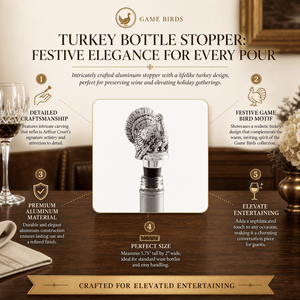 Arthur Court Game Birds Turkey Bottle Stopper