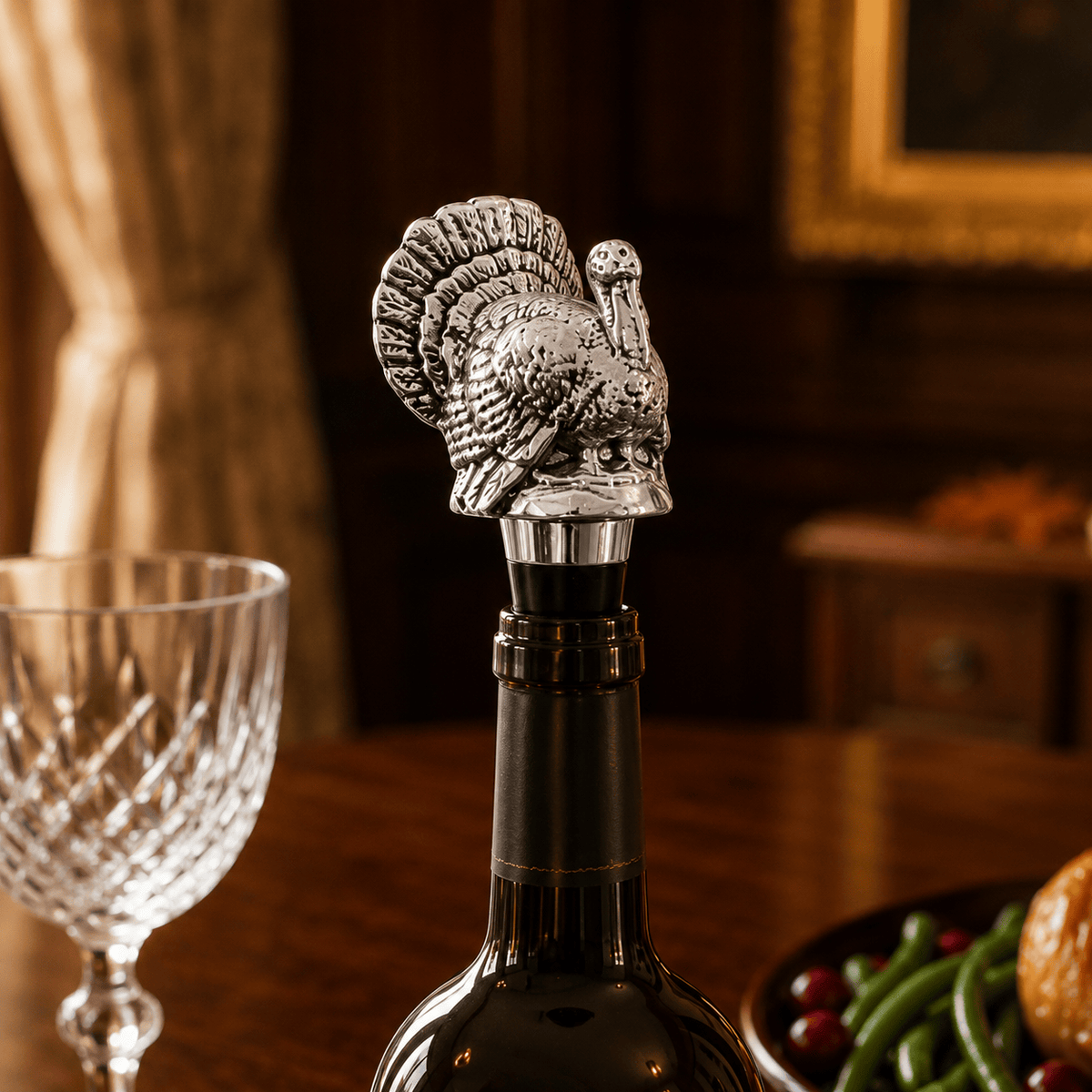 Arthur Court Game Birds Turkey Bottle Stopper