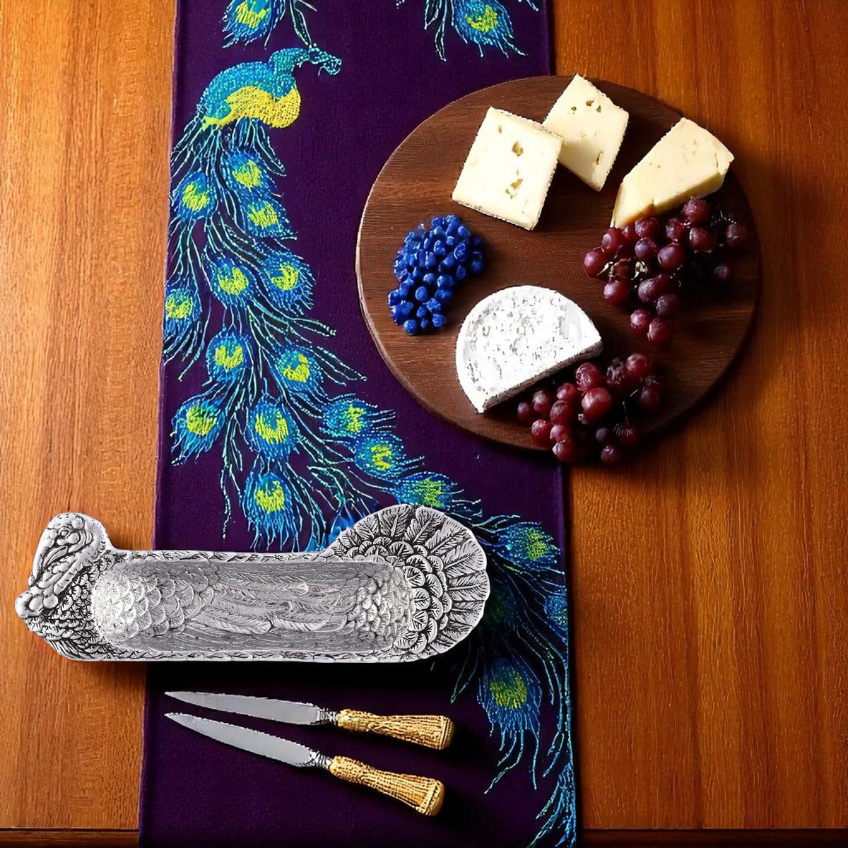 Arthur Court Game Birds Turkey Cracker Tray