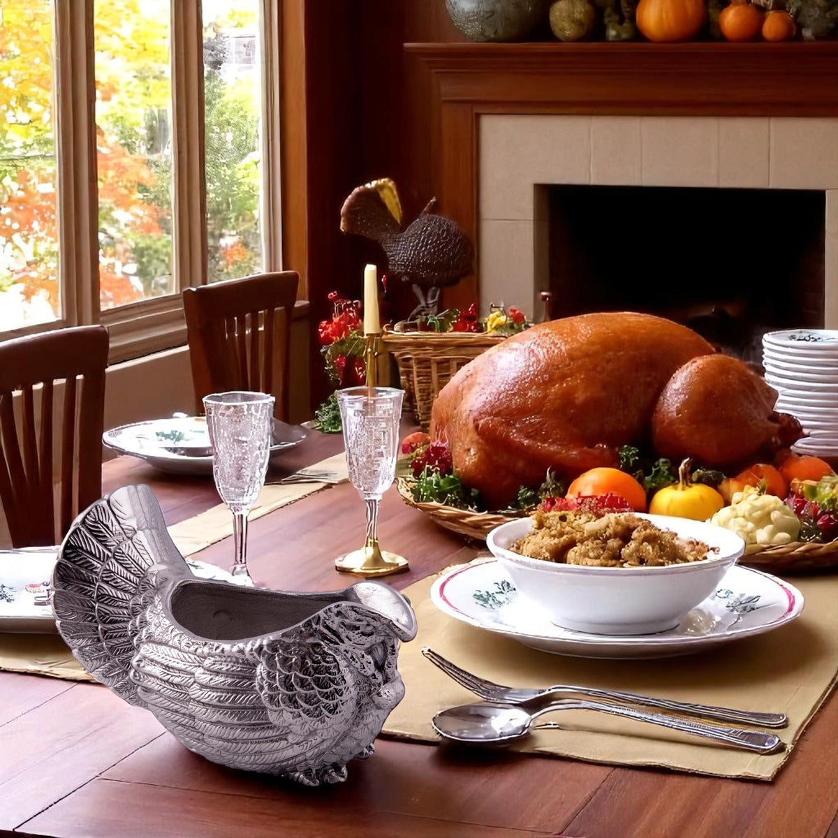 Arthur Court Game Birds Turkey Gravy Boat