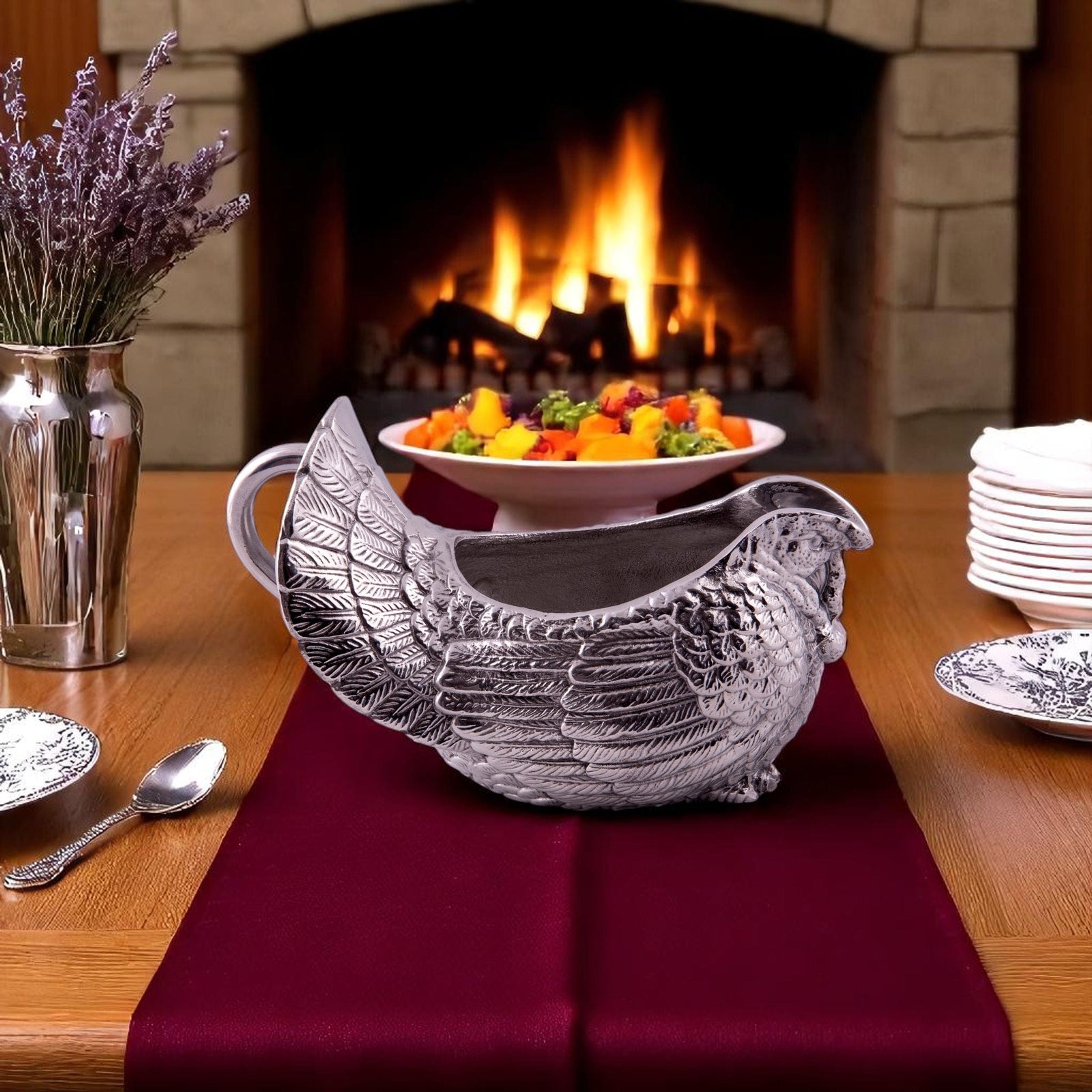 Arthur Court Game Birds Turkey Gravy Boat