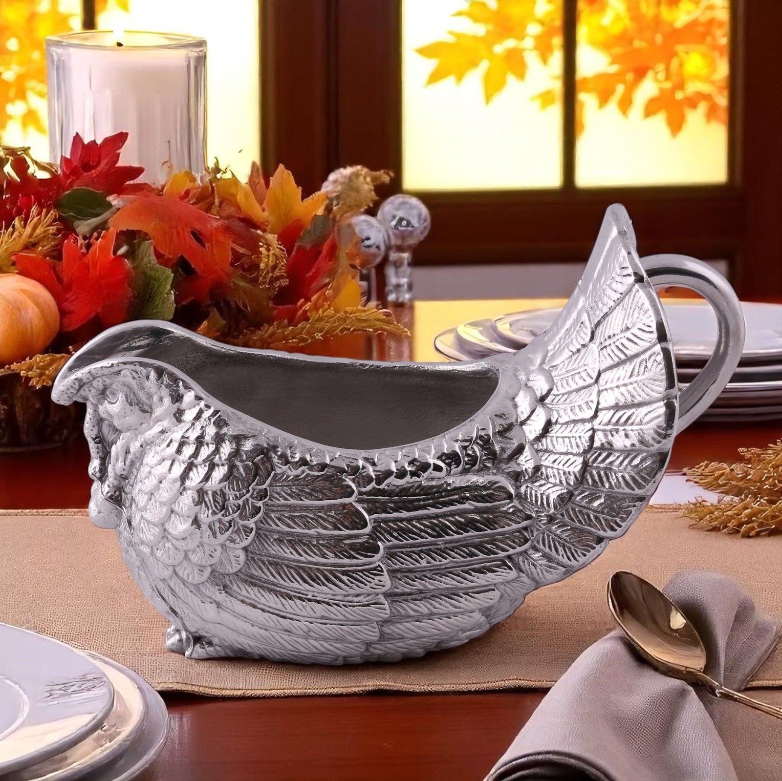 Arthur Court Game Birds Turkey Gravy Boat