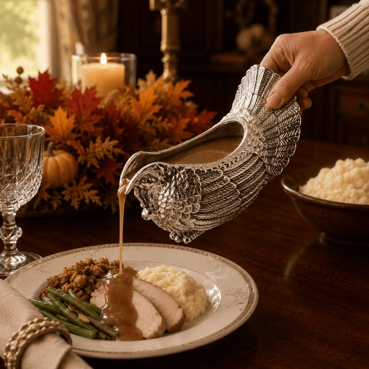 Arthur Court Game Birds Turkey Gravy Boat