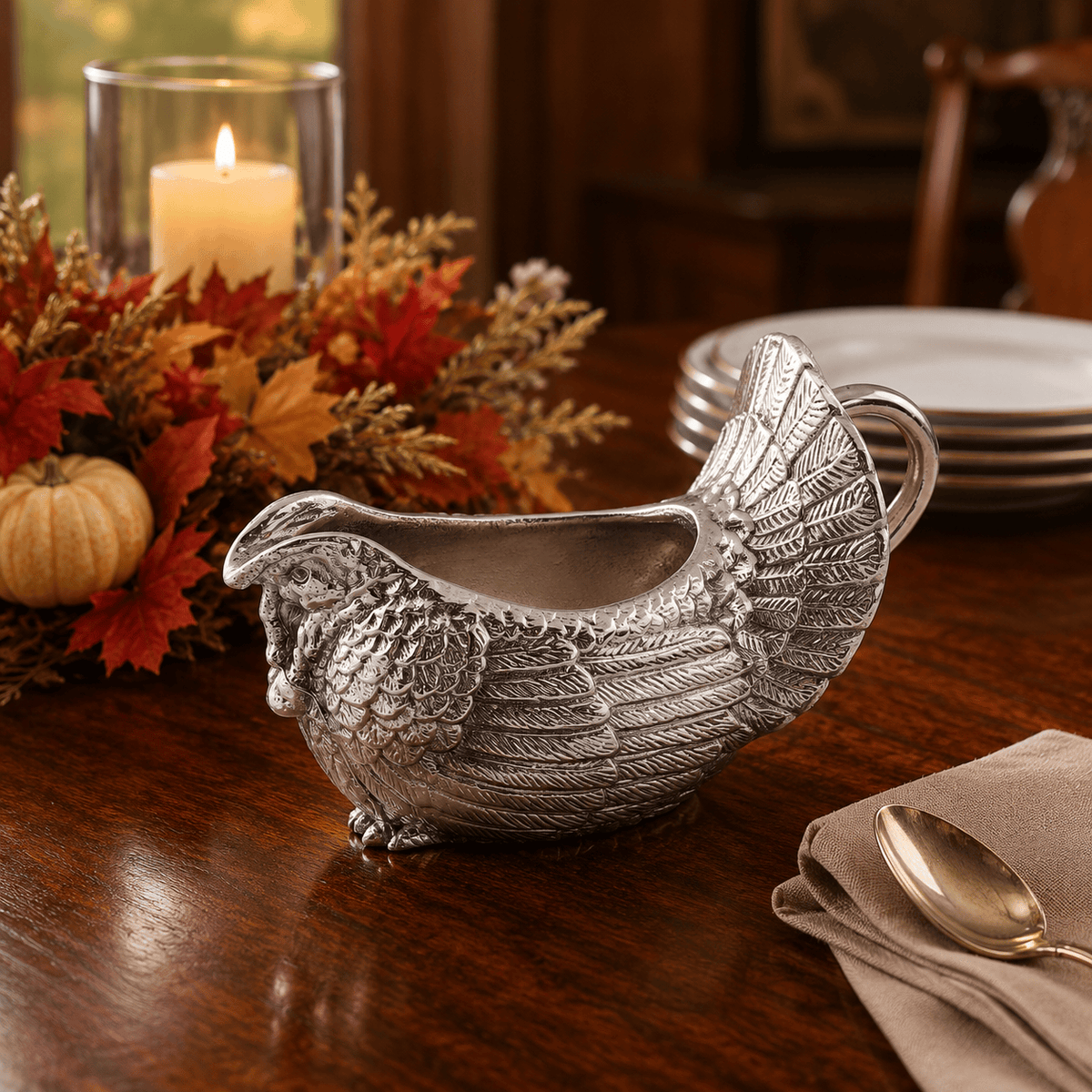 Arthur Court Game Birds Turkey Gravy Boat