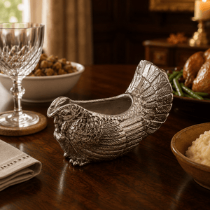 Arthur Court Game Birds Turkey Gravy Boat