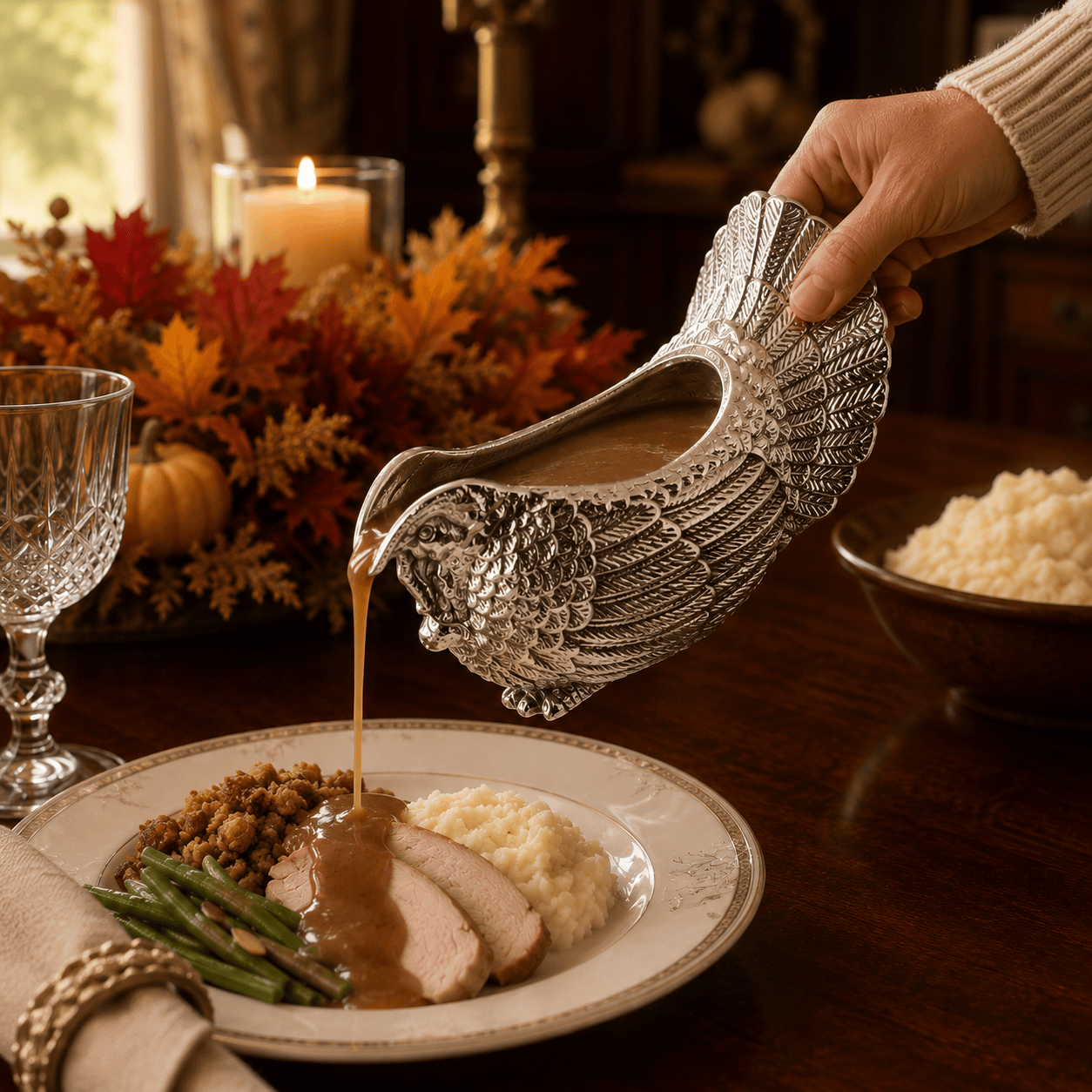 Arthur Court Game Birds Turkey Gravy Boat