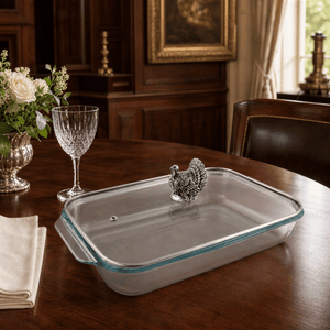Arthur Court Game Birds Turkey Lid with Pyrex 3 quart Baking Dish