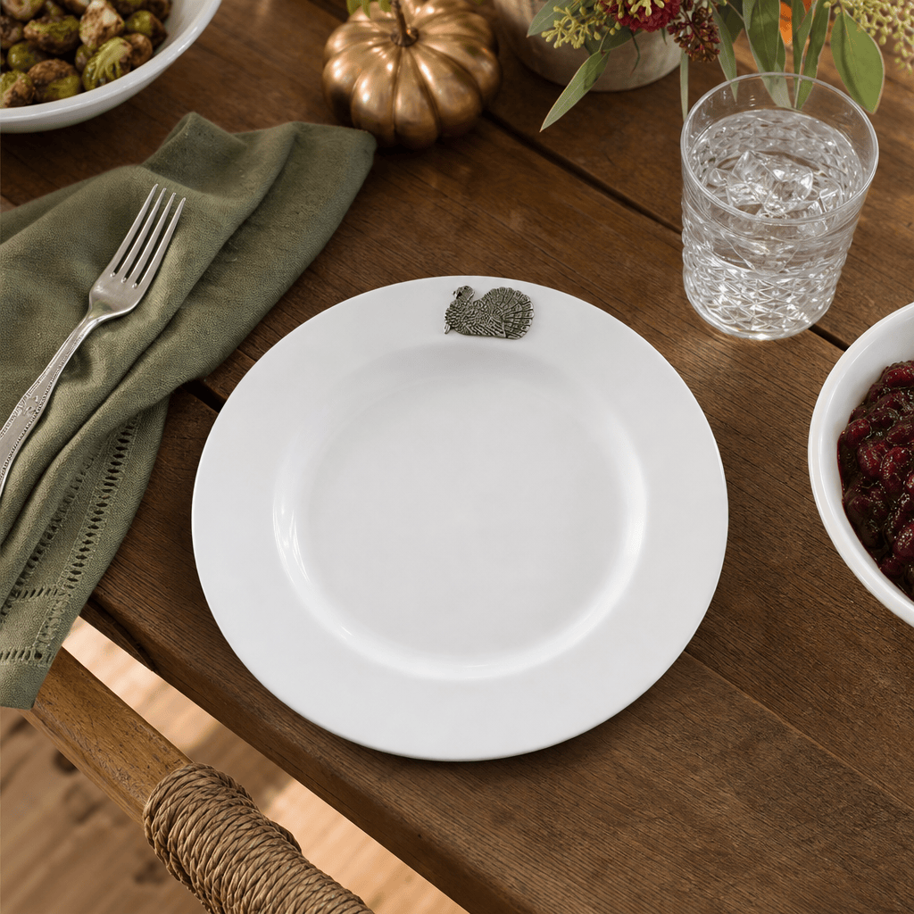 Arthur Court Game Birds Turkey Melamine Lunch Plates - Set of 4