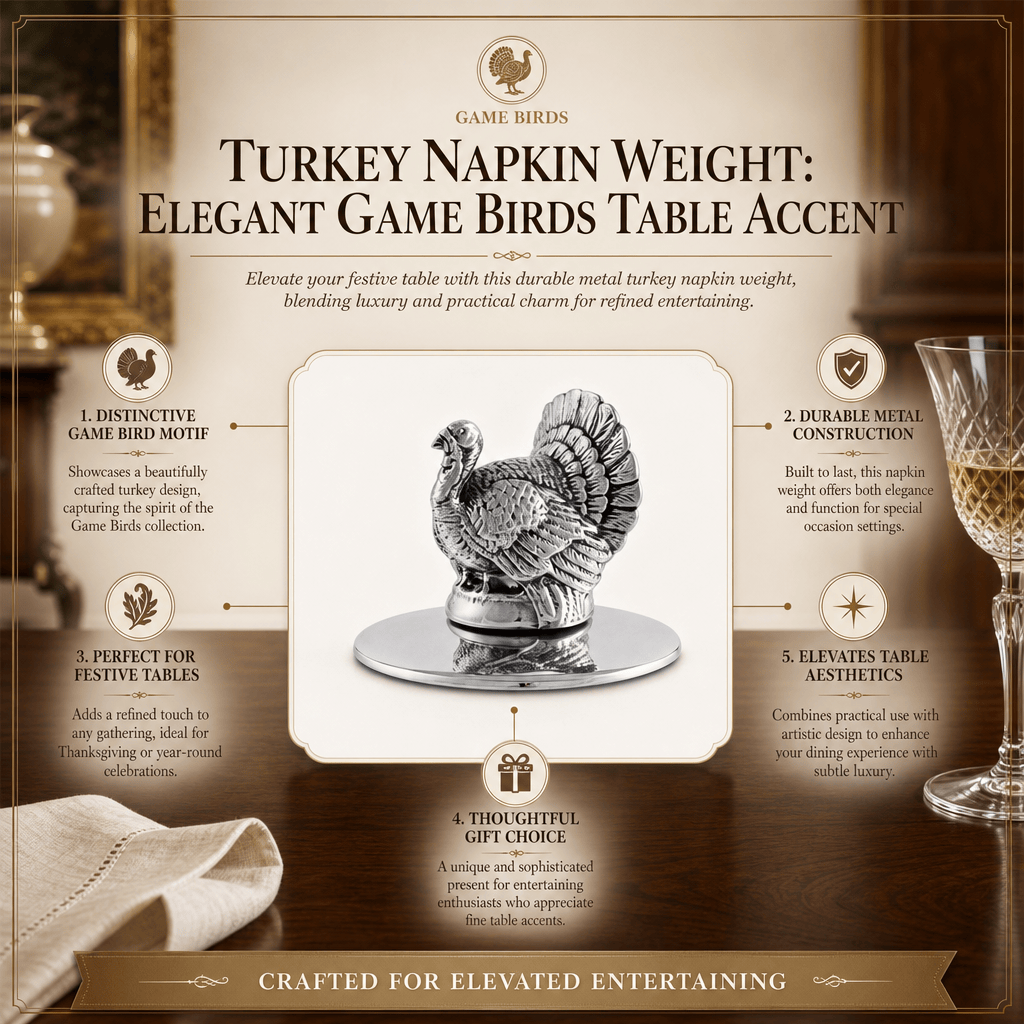 Arthur Court Game Birds Turkey Napkin Weight