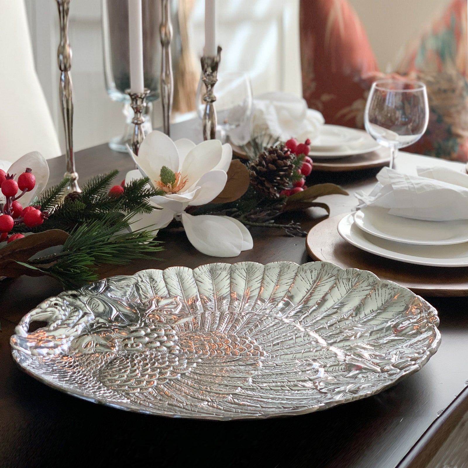 Arthur Court Game Birds Turkey Oval Platter