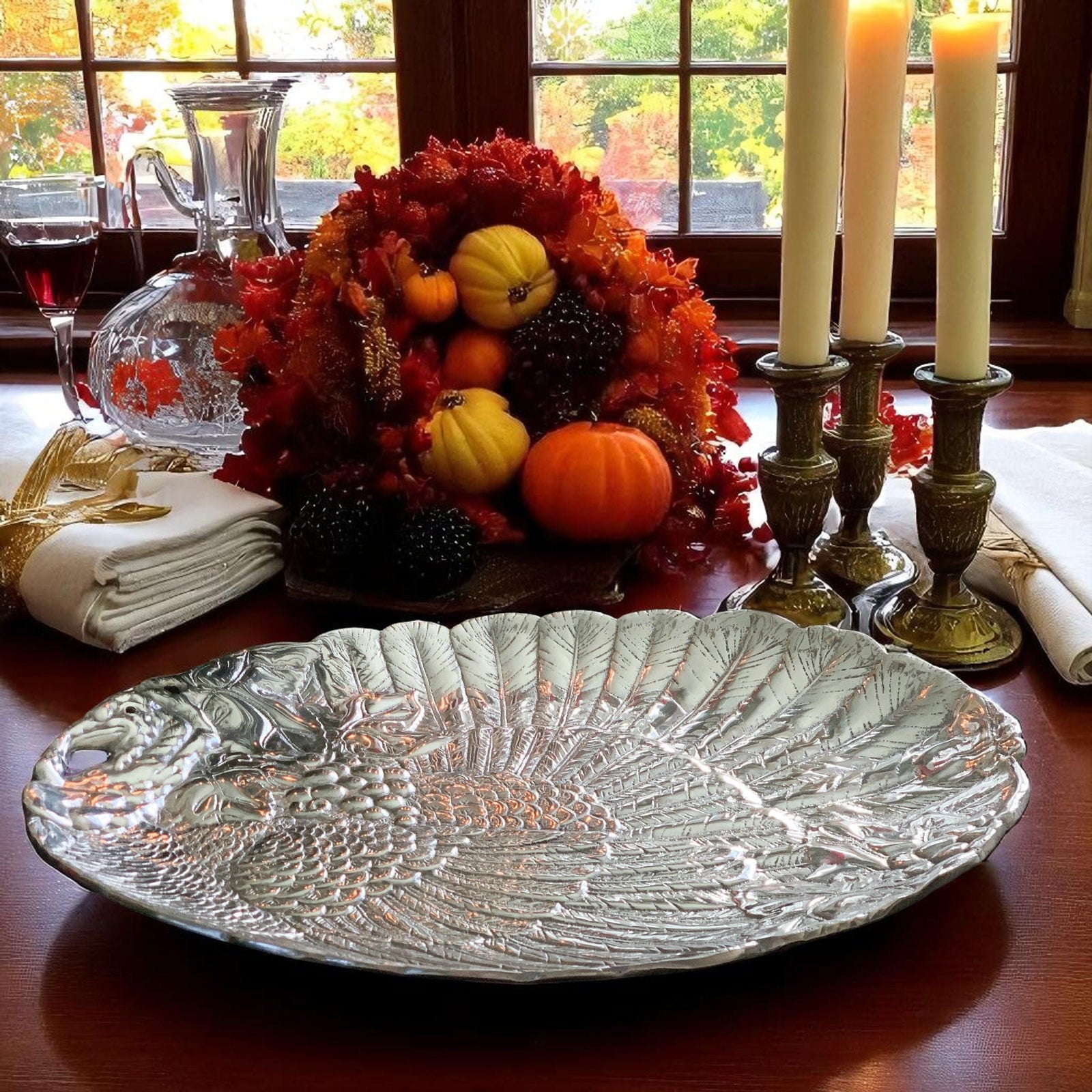 Arthur Court Game Birds Turkey Oval Platter