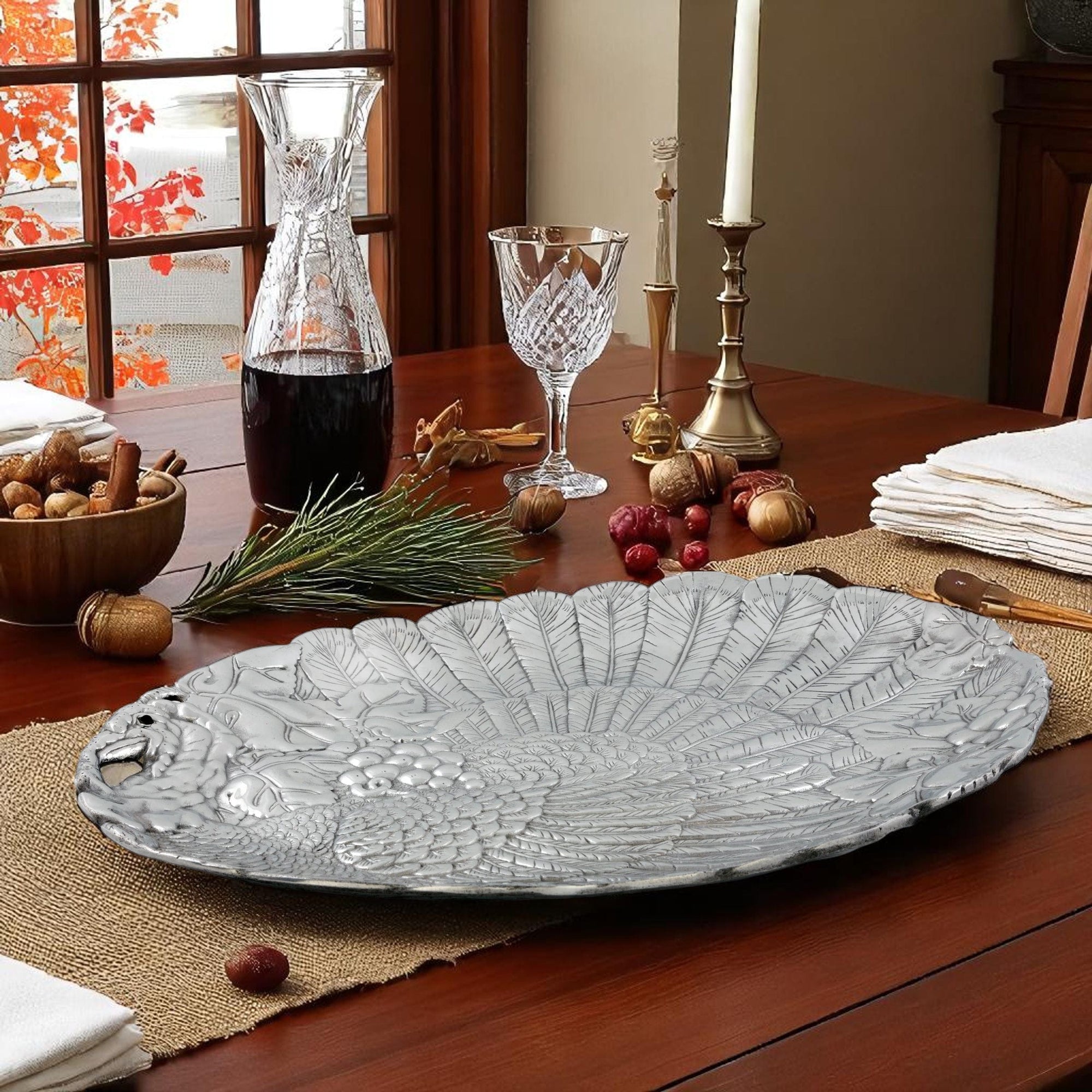 Arthur Court Game Birds Turkey Oval Platter