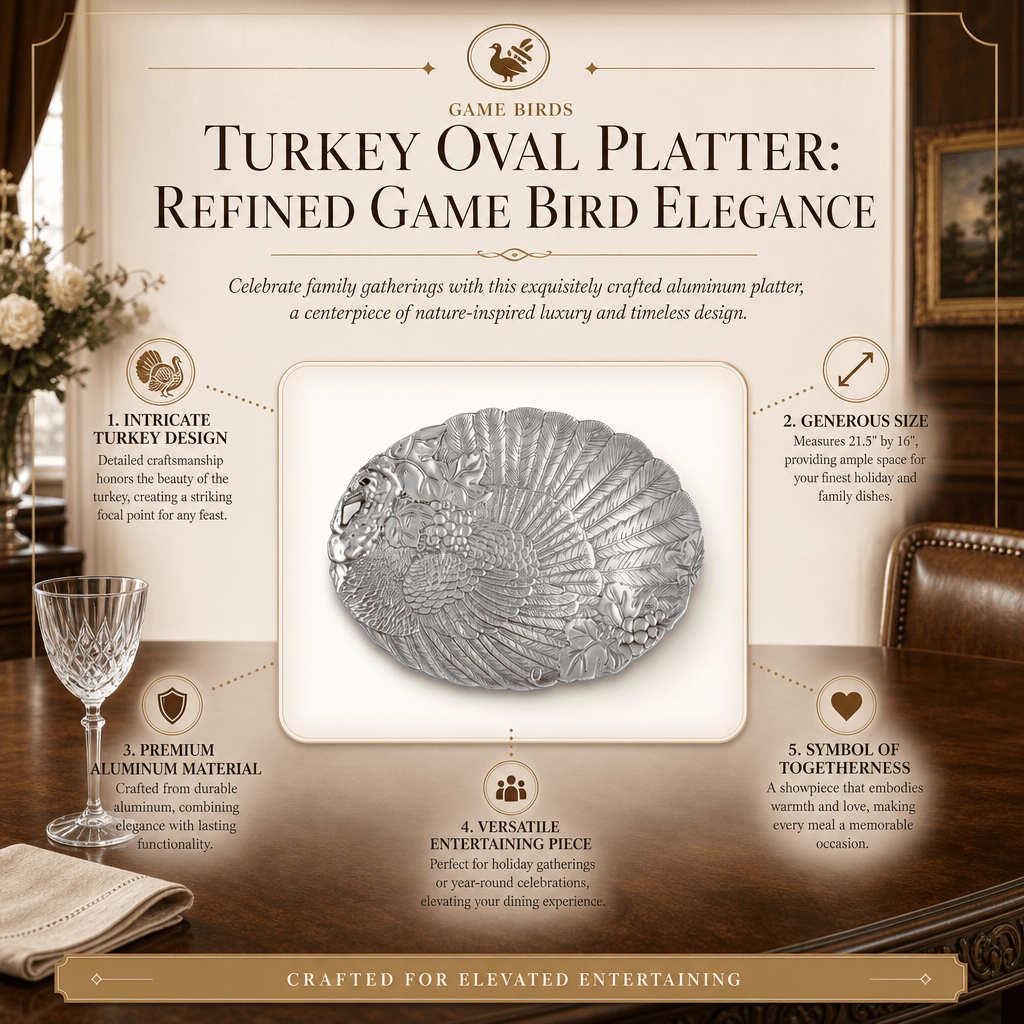 Arthur Court Game Birds Turkey Oval Platter
