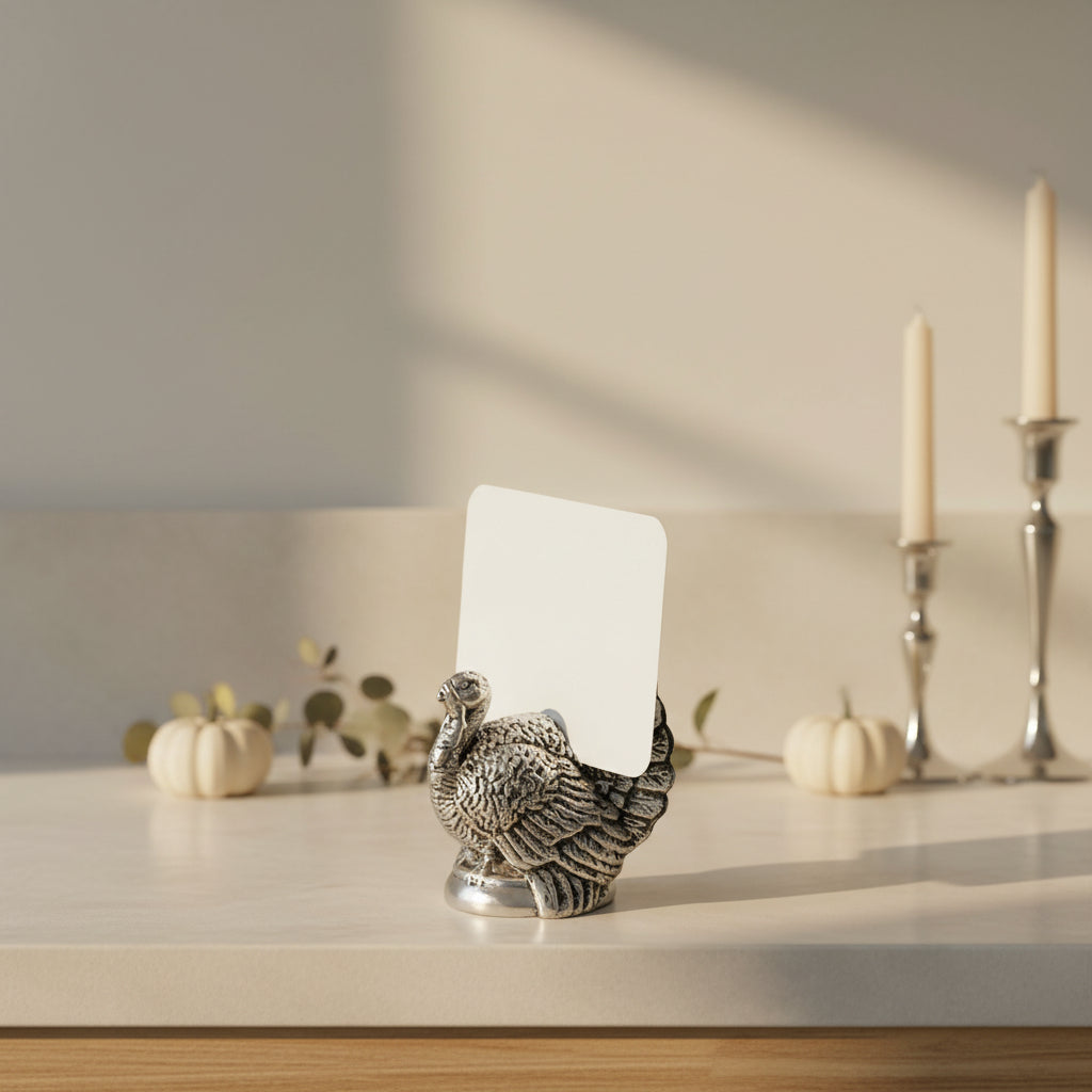 Arthur Court Game Birds Turkey Placecard Holder