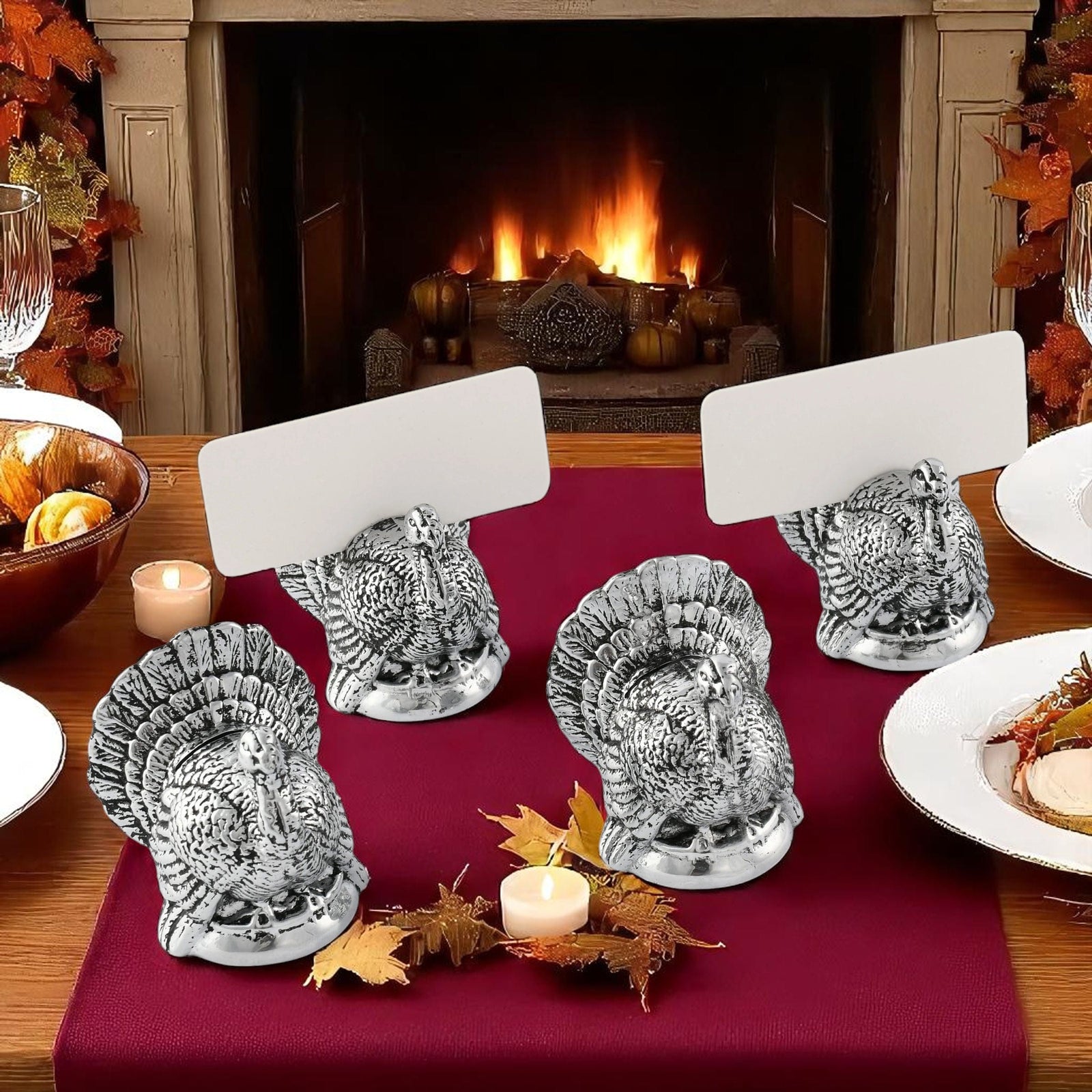 Arthur Court Game Birds Turkey Placecard Holder