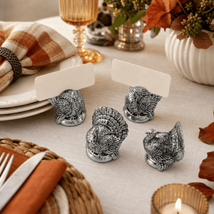 Arthur Court Game Birds Turkey Placecard Holder (Set of 4)