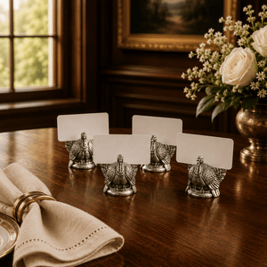 Arthur Court Game Birds Turkey Placecard Holder (Set of 4)
