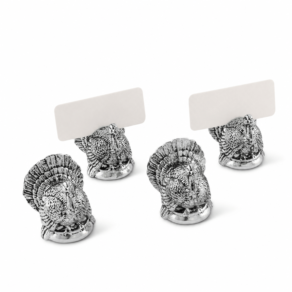 Arthur Court Game Birds Turkey Placecard Holder (Set of 4)
