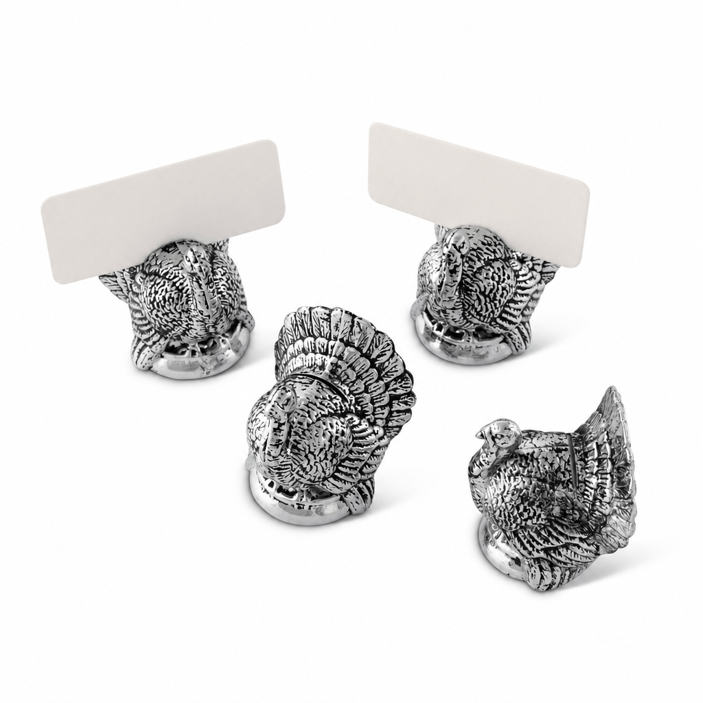 Arthur Court Game Birds Turkey Placecard Holder (Set of 4)
