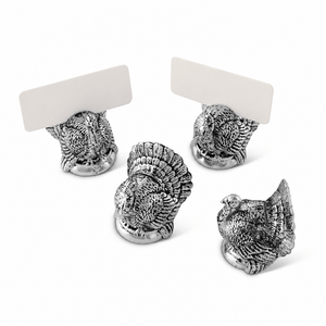 Arthur Court Game Birds Turkey Placecard Holder (Set of 4)