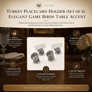 Arthur Court Game Birds Turkey Placecard Holder (Set of 4)