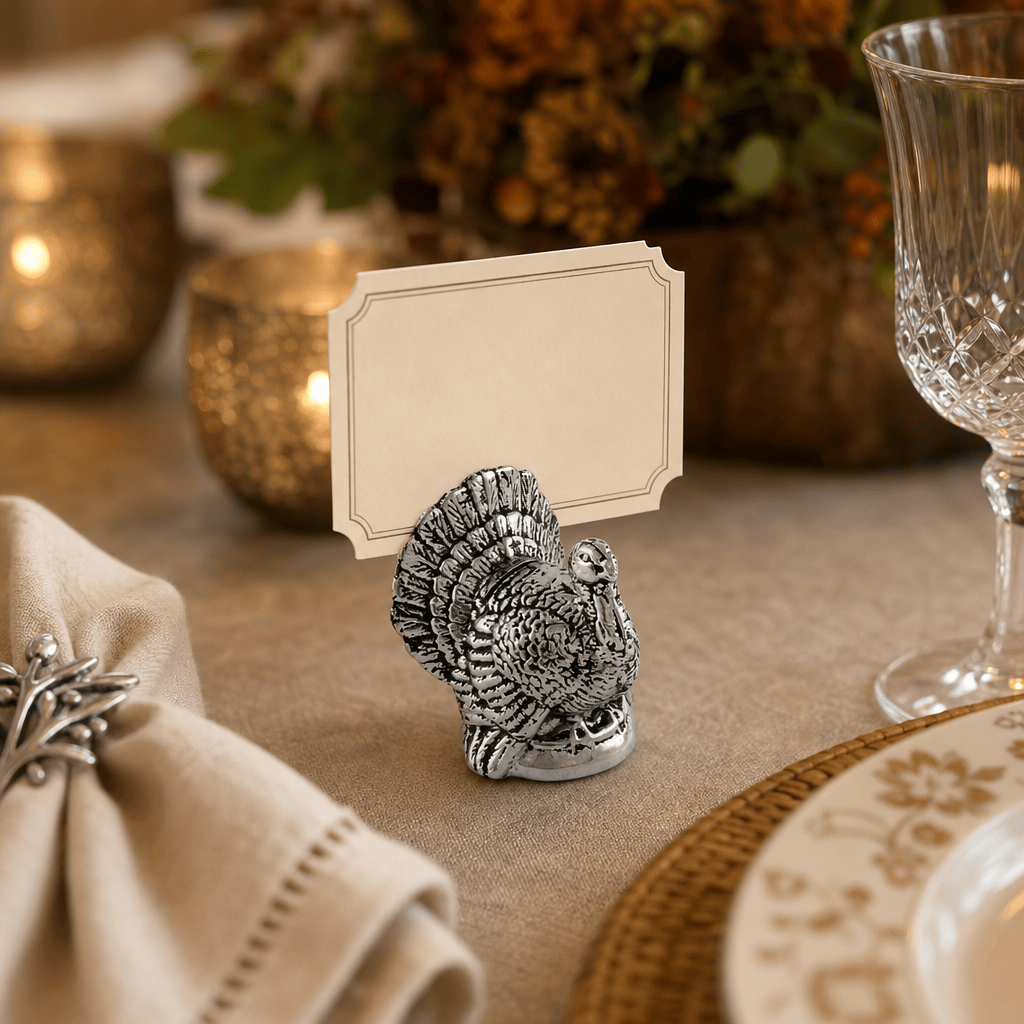 Arthur Court Game Birds Turkey Placecard Holder (Set of 4)