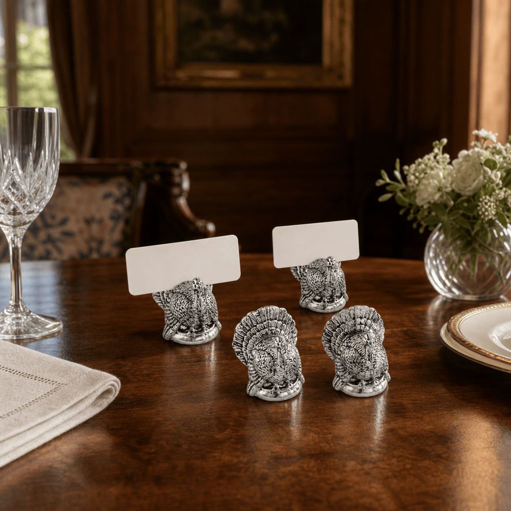 Arthur Court Game Birds Turkey Placecard Holder (Set of 4)
