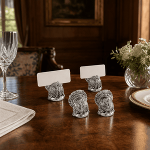 Arthur Court Game Birds Turkey Placecard Holder (Set of 4)