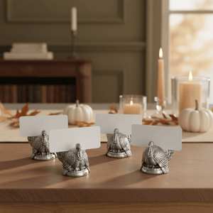 Arthur Court Game Birds Turkey Placecard Holder (Set of 4)