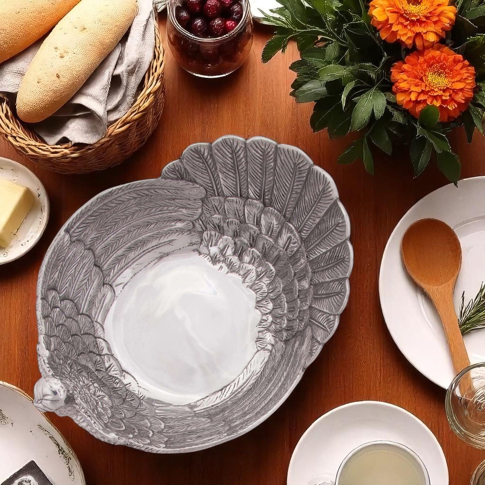 Arthur Court Game Birds Turkey Salad Serving Bowl